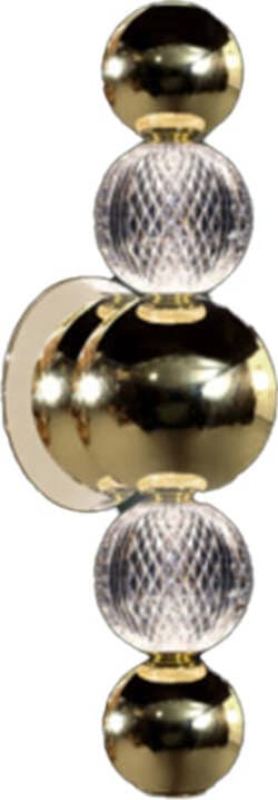 Applique---Lampada-Da-Parete-Moderno-Brillante-Acrilico-E-Metallo-Oro-Led-9W