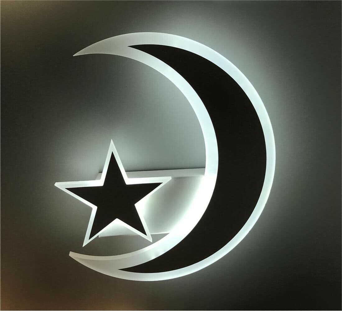 Applique A Led Luna Luce E Stella Luce Bianca Lampada Lumetto Stile Moderno 11w Universo in Luci da parete GloriaShopOnline - San Prisco, commercioVirtuoso.it