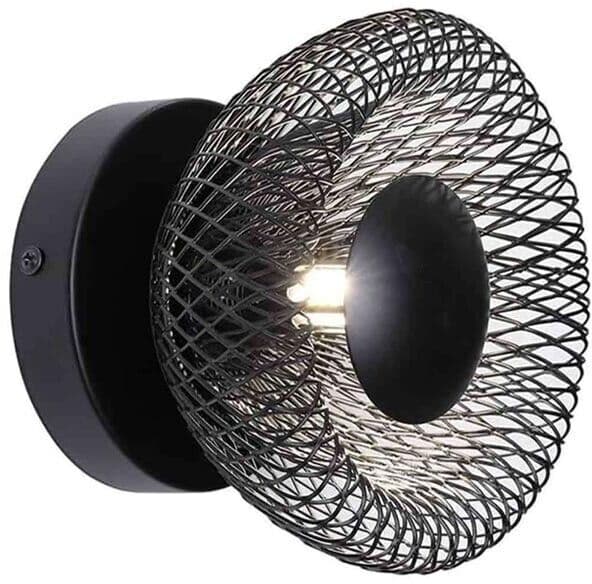Applique A Parete Lampada Da Muro Decorativa In Metallo Nero Attacco G9 Aq48n