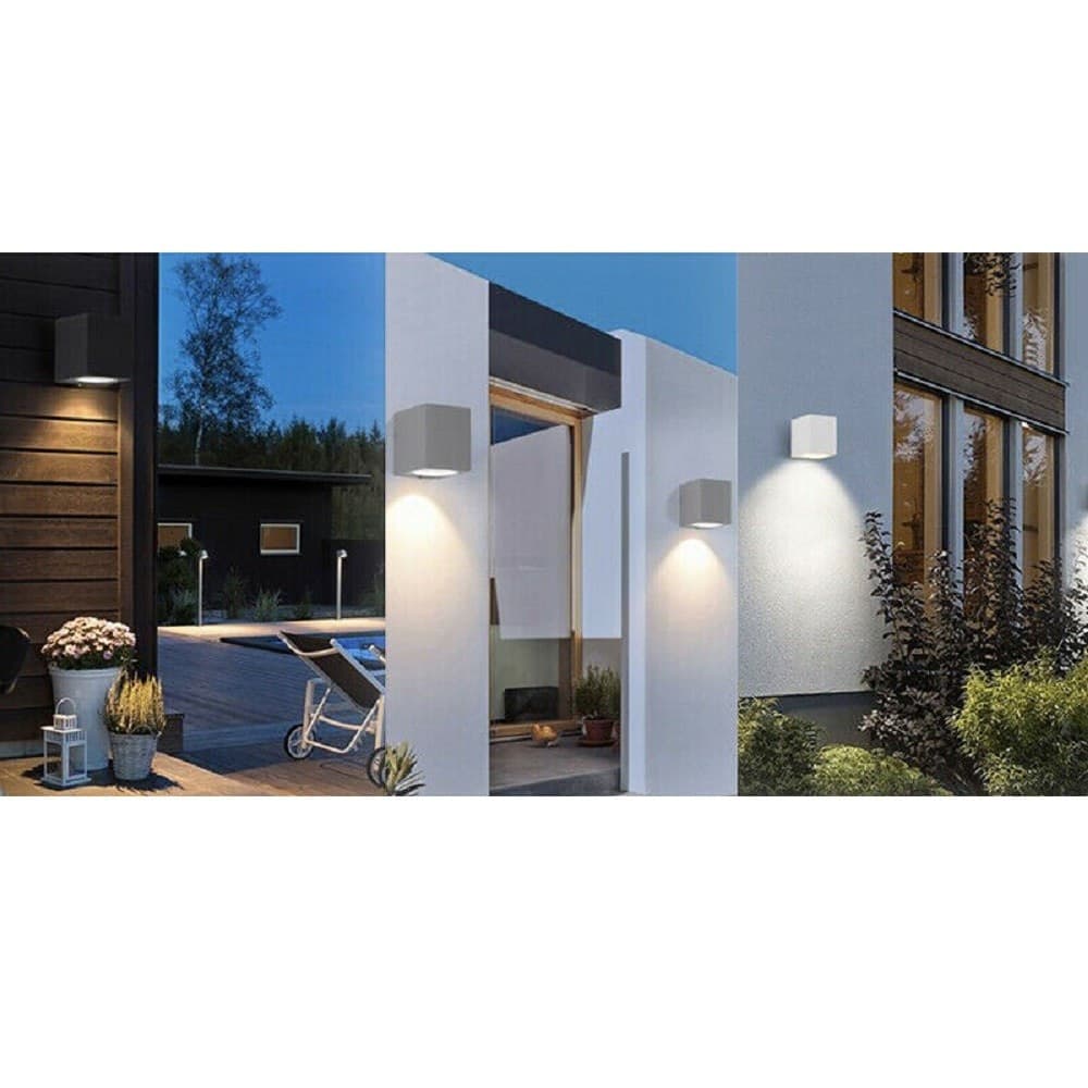 Applique A Parete Quadrato Lampada Muro Moderna Esterno Attacco Gu10 Ip65 Es54 Illuminazione/Illuminazione per esterni/Lampade da parete Trade Shop italia - Napoli, Commerciovirtuoso.it
