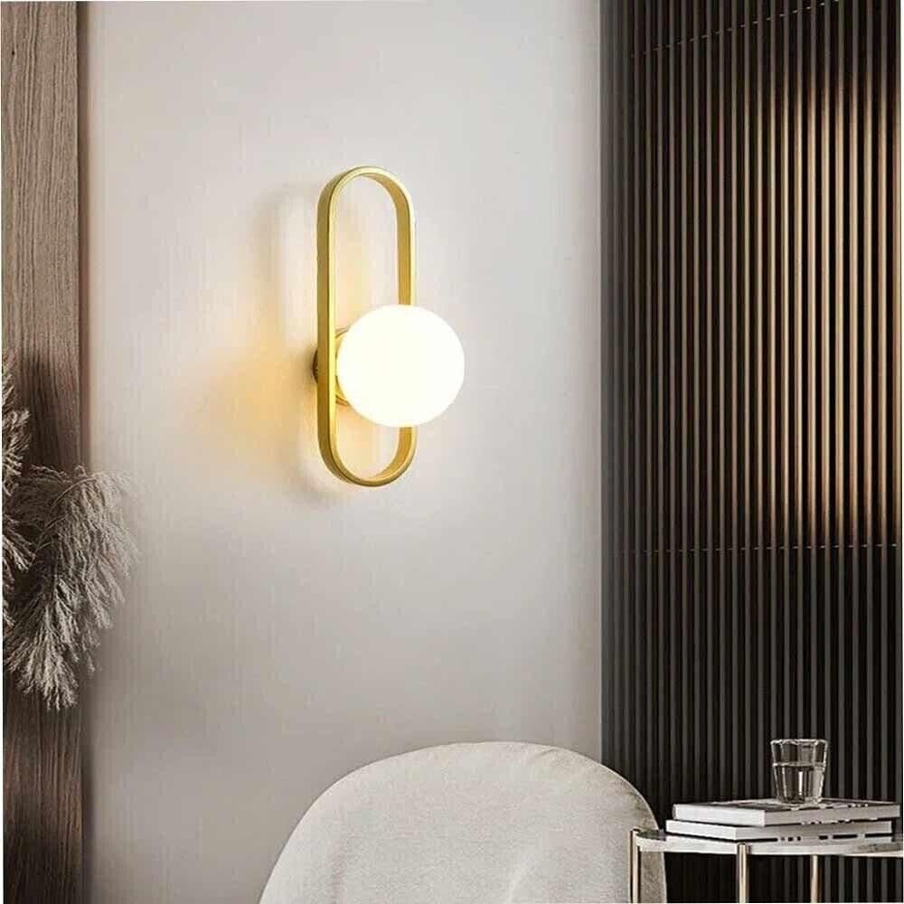 Applique A Parete Sfera In Vetro Bianco Lampada Da Muro Metallo G9 Bronzo Aq47 Universo in Applique GloriaShopOnline - San Prisco, commercioVirtuoso.it