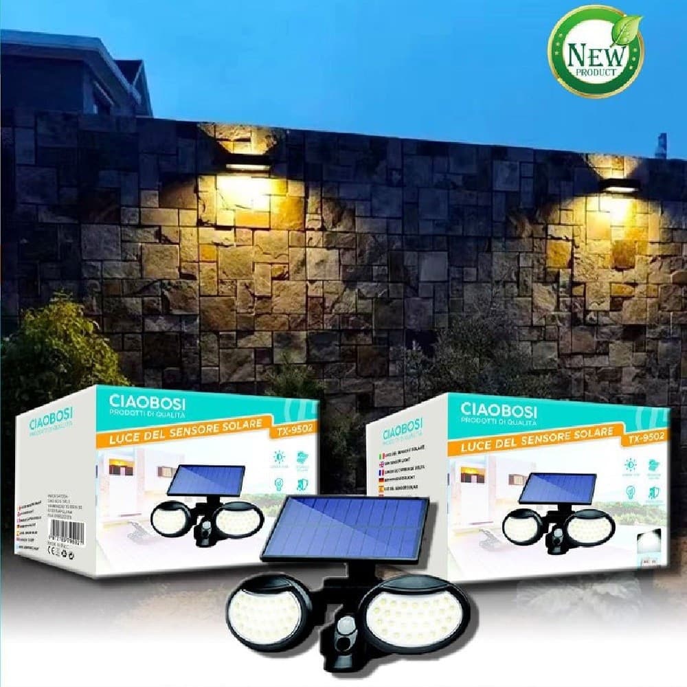 Applique Ad Induzione Solare 10 W Con Sensore Movimento Luce Led Ip67 Tx-9502 Illuminazione/Illuminazione per esterni/Lampade da parete Trade Shop italia - Napoli, Commerciovirtuoso.it