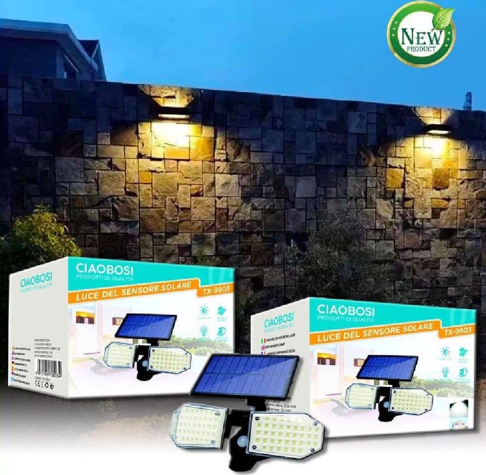 Applique Ad Induzione Solare 10w Ip67 Con Sensore Movimento Luce Led Tx-9503 Illuminazione/Illuminazione per esterni/Lampade da parete Trade Shop italia - Napoli, Commerciovirtuoso.it