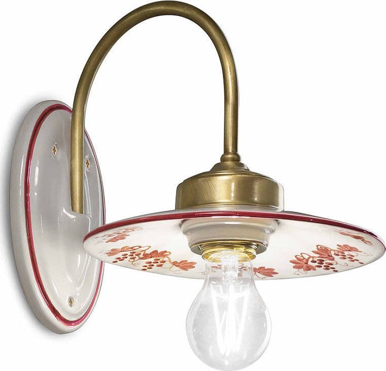 Applique-Classica-Asti-Ferro-E-Ceramica-Ottone-Satinato-Decorato-1-Luce-E27