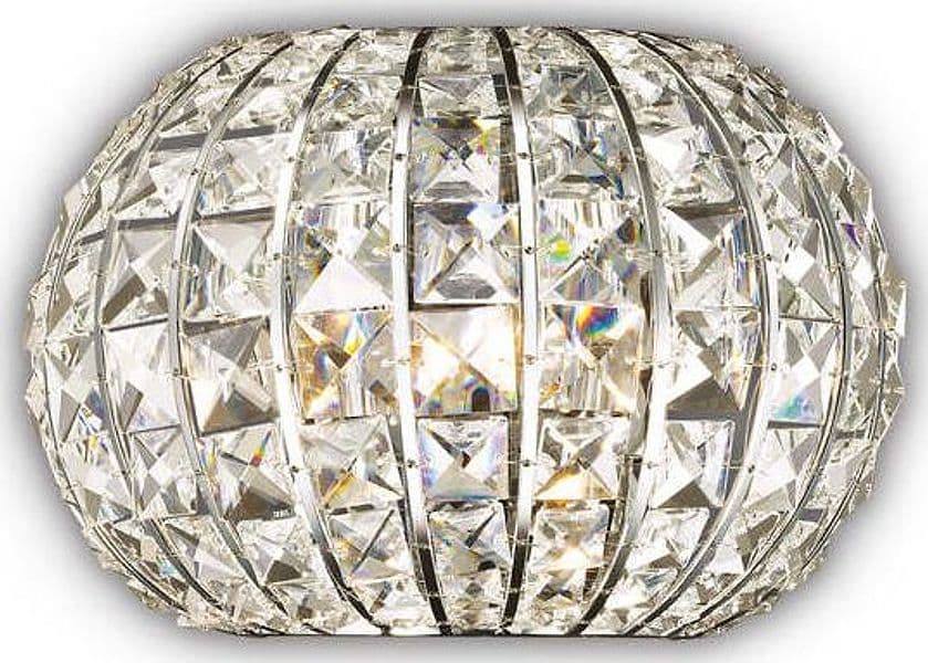 Applique-Classica-Calypso-Metallo-Cristallo-Cromo-2-Luci-G9-3W-3000K-Luce-Calda