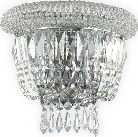 Applique-Classica-Dubai-Metallo-Cristallo-Cromo-2-Luci-E14