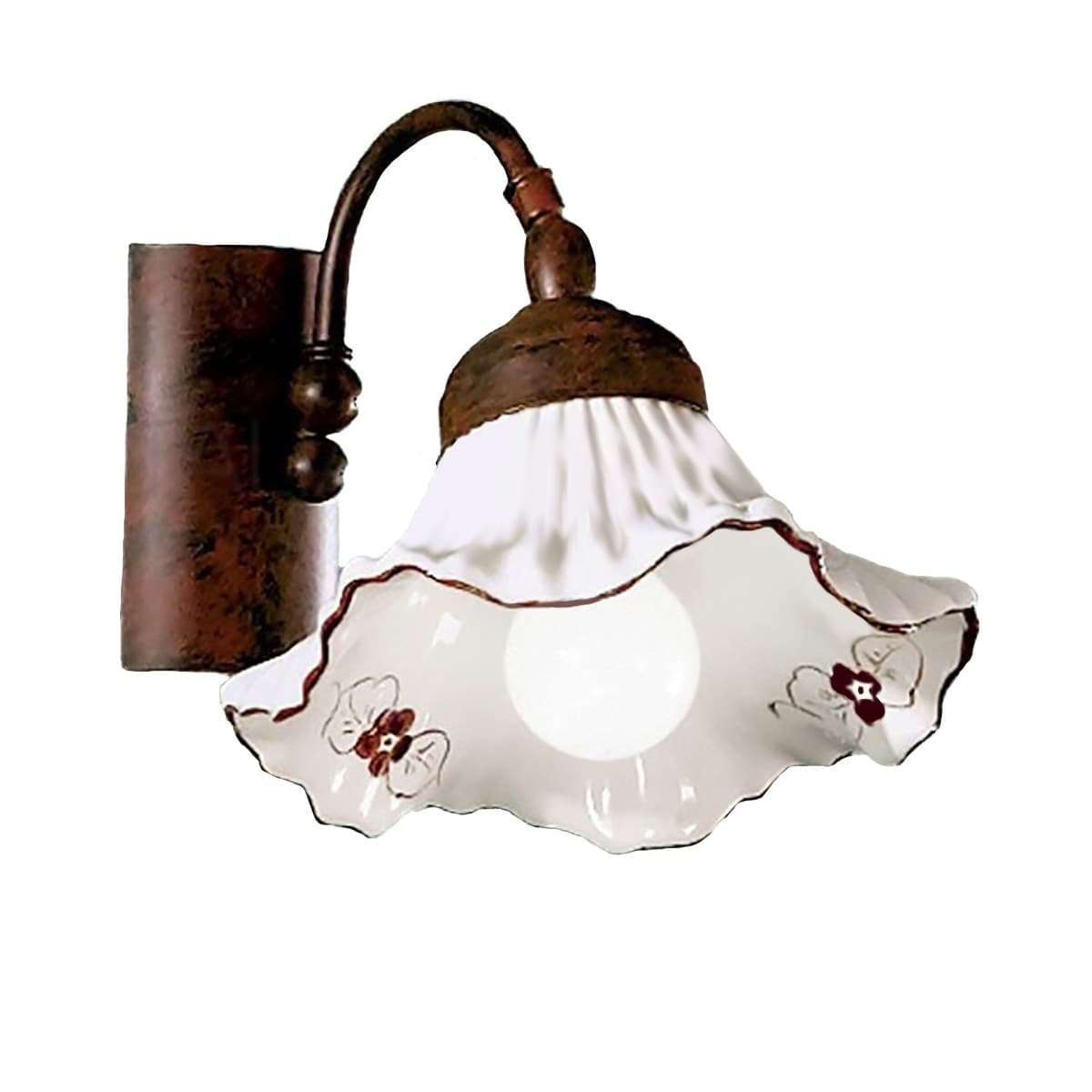 Applique-classica-Due-P-illuminazione-ANNA-AP1-E14-LED-metallo-ceramica-lampada-parete