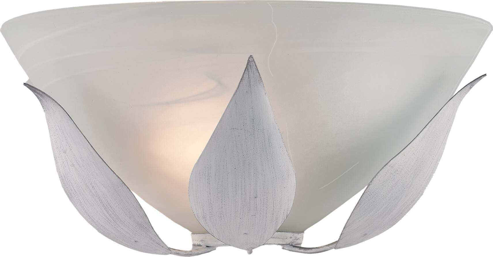 Applique-Classica-Esse-1-Luce-Ferro-Battuto-E-Vetro-Bianco-E-Argento