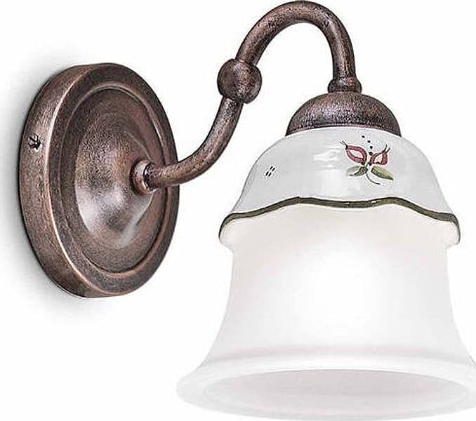 Applique-Classica-Ferrara-Metallo-E-Ceramica-Nero-Sfumato-Rame-1-Luce-E14