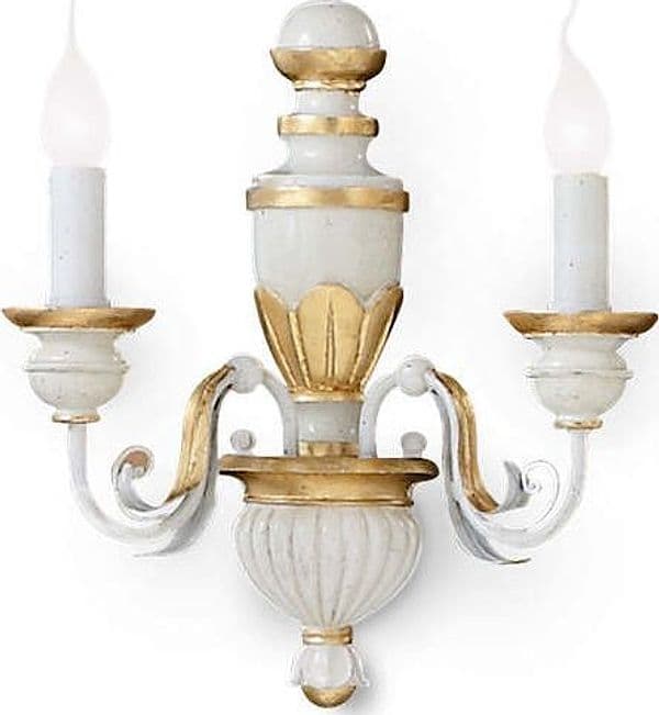 Applique-Classica-Firenze-Materie-Plastiche-Bianco-2-Luci-E14