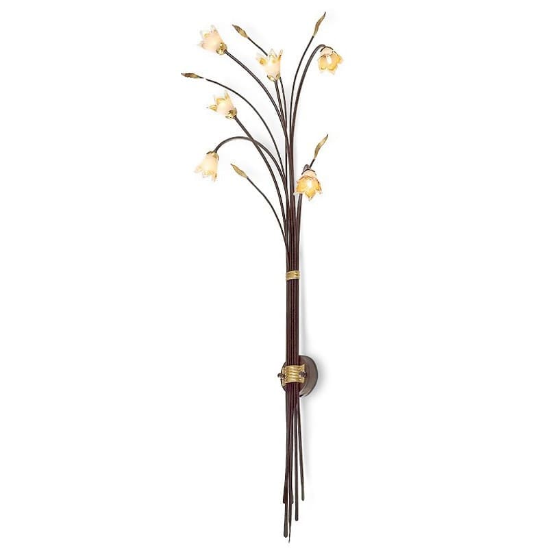 Applique-classica-Flami-ORCHIDEA-5303-TP-G9-LED-ferro-vetro-lampada-parete