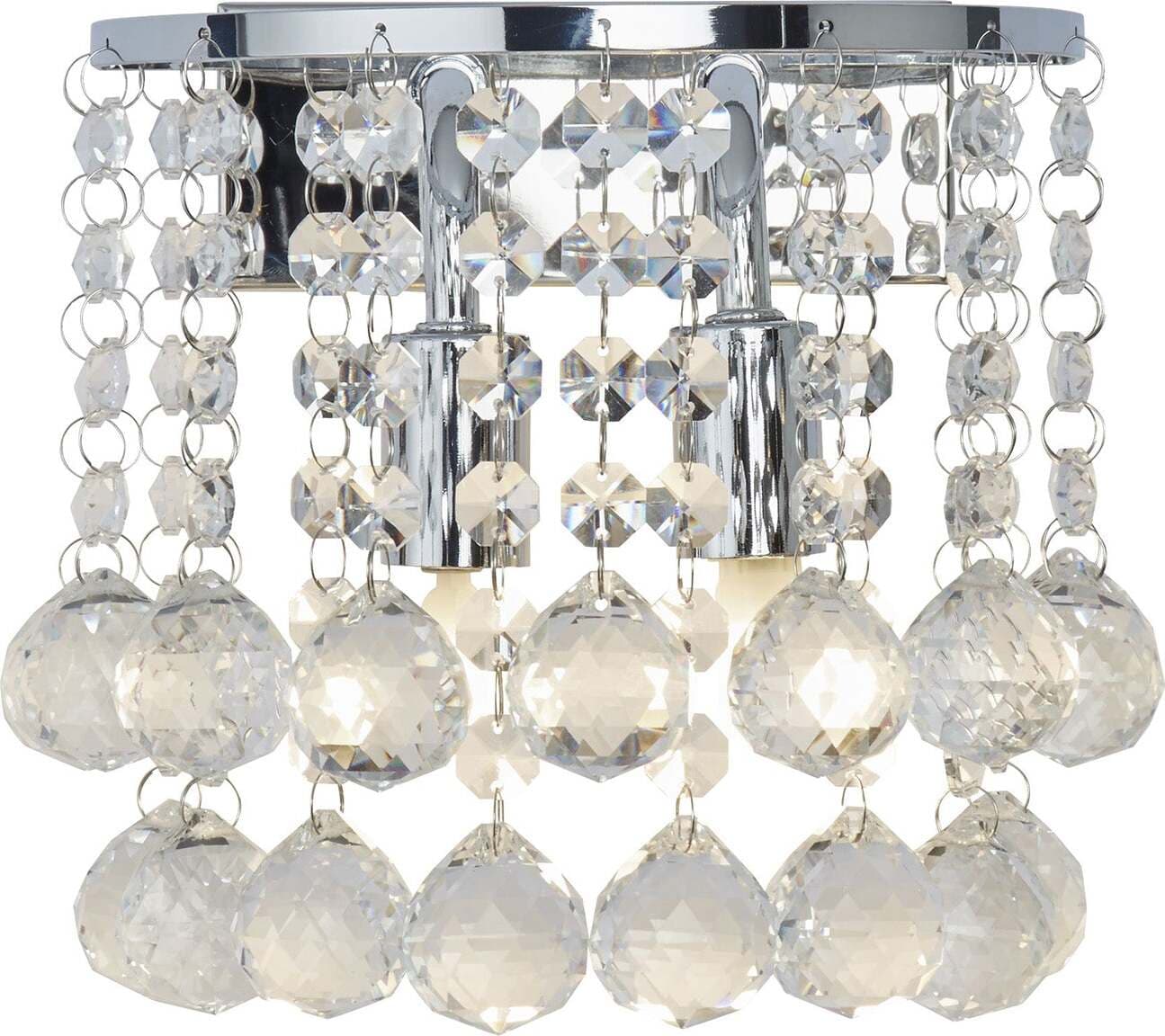 Applique-Classica-Hanna-Acciaio-Cromo-Vetro-2-Luci-G9