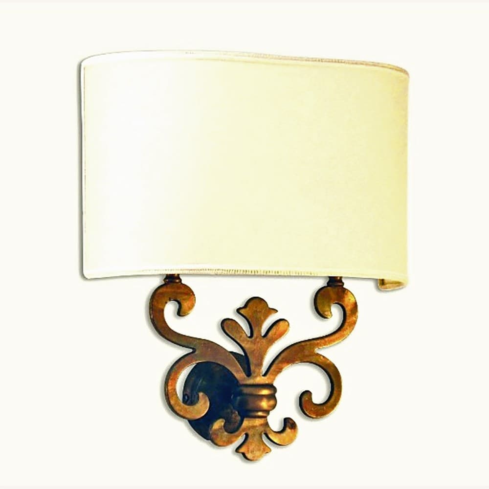 Applique-classica-Lampadari-Bartalini-SILVY-AP2-OV-E14-LED-ottone-tessuto-lampada-parete
