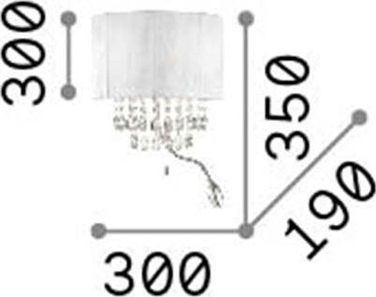 Applique-Classica-Opera-Metallo-Cristallo-Bianco-3-Luci-E14+1,5W-3000K