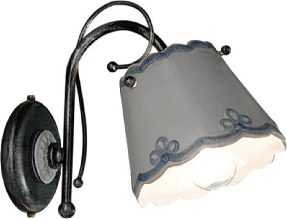 Applique-Classica-Ravenna-Metallo-E-Ceramica-Nero-Sfumato-Argento-1-Luce-E14