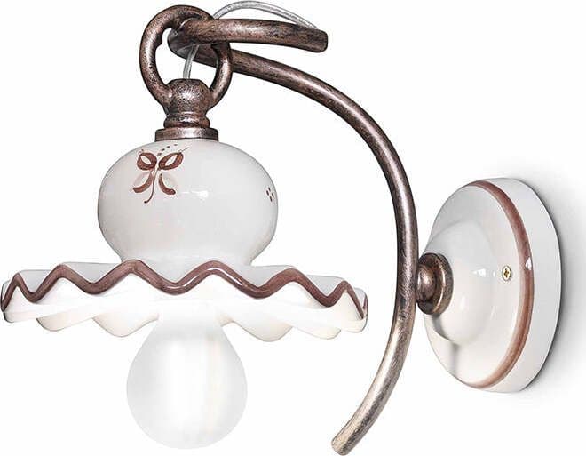 Applique-Classica-Roma-Metallo-E-Ceramica-Nero-Sfumato-Rame-1-Luce-E14