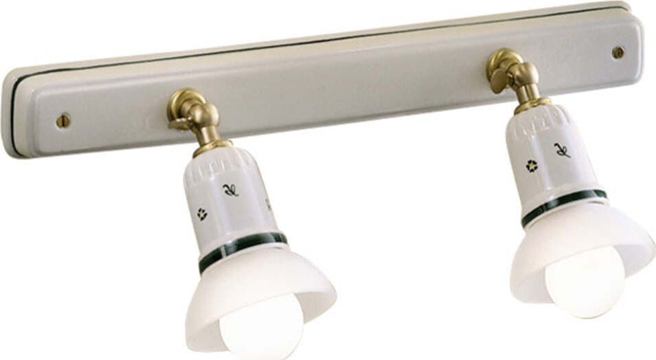 Applique-Classica-Savona-Ceramica-E-Ottone-Satinato-2-Luci-E14