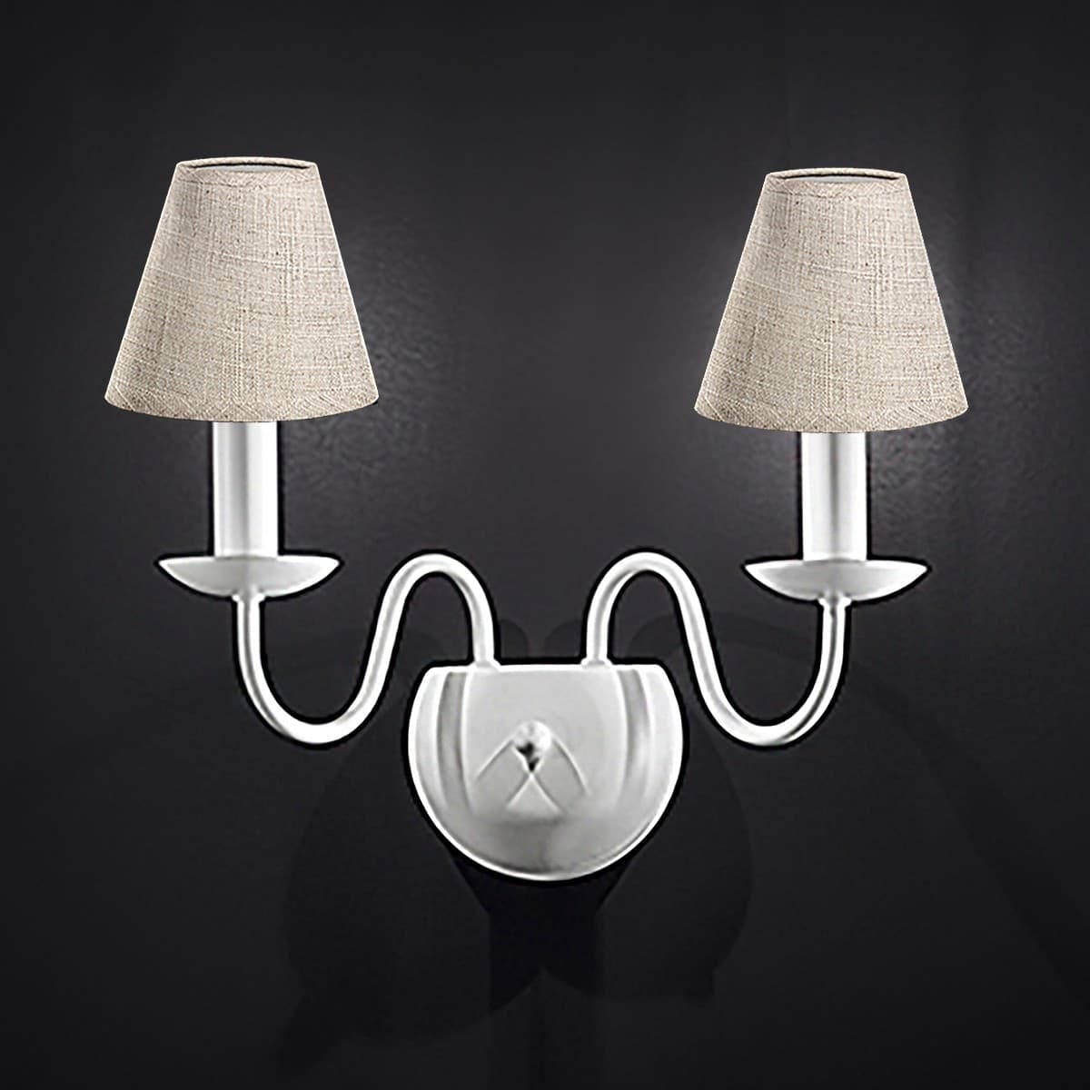 Applique-classico-contemporaneo-Perenz-DUCALE-6266-B-E14-LED-lampada-parete-paralumi-tessuto