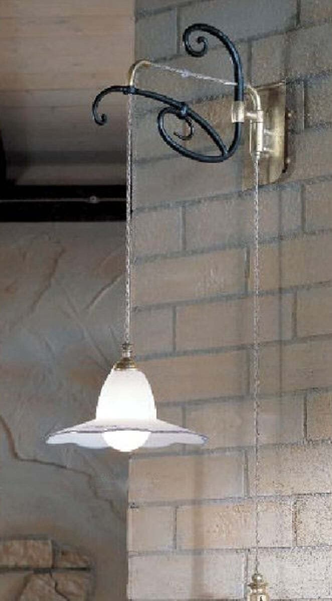 Applique-classico-FALB-illuminazione-COUNTRY-LINE-1818-E27-LED-metallo-vetro-lampada-parete