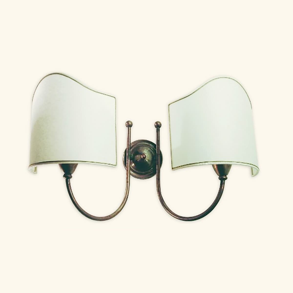 Applique-classico-Lampadari-Bartalini-ALKI-A2-E27-LED-ottone-tessuto-lampada-parete