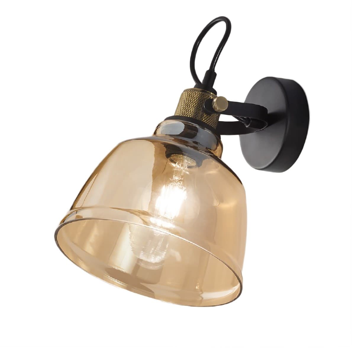Applique-classico-Perenz-VINTAGE-6842-AM-E27-LED-lampada-parete-vetro-ambra-orientabile-interno