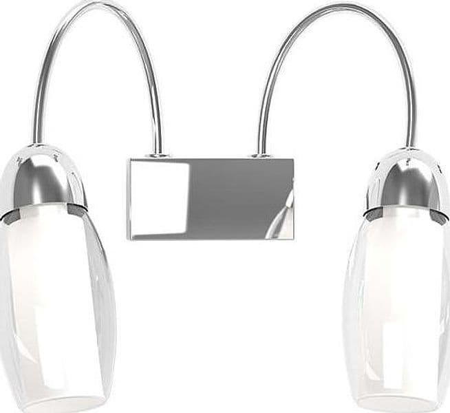 Applique-Contemp-Arco-Feeling-Net-Metallo-Cromo-Vetro-Trasparente-2-Luci-G9