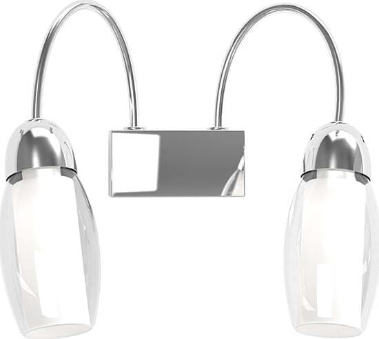 Applique-Contemp-Arco-Feeling-Net-Metallo-Cromo-Vetro-Trasparente-2-Luci-G9