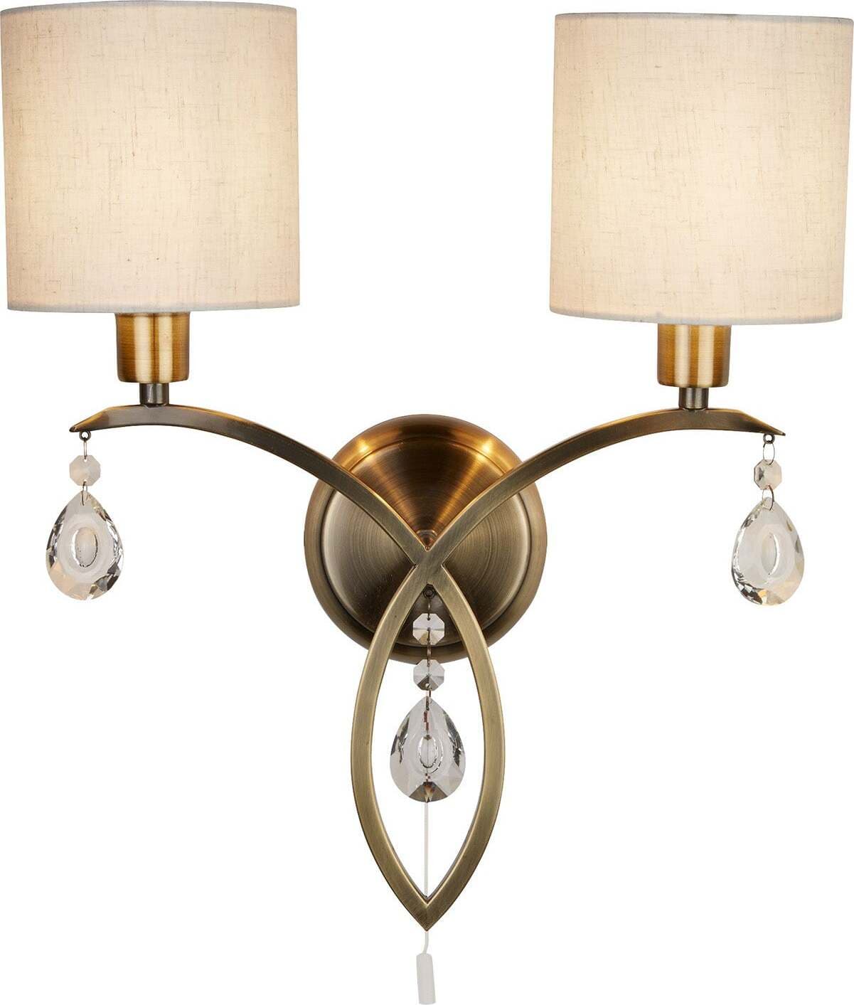 Applique-Contemporanea-Alberto-Acciaio-Ottone-Vetro-Bianco-2-Luci-E14