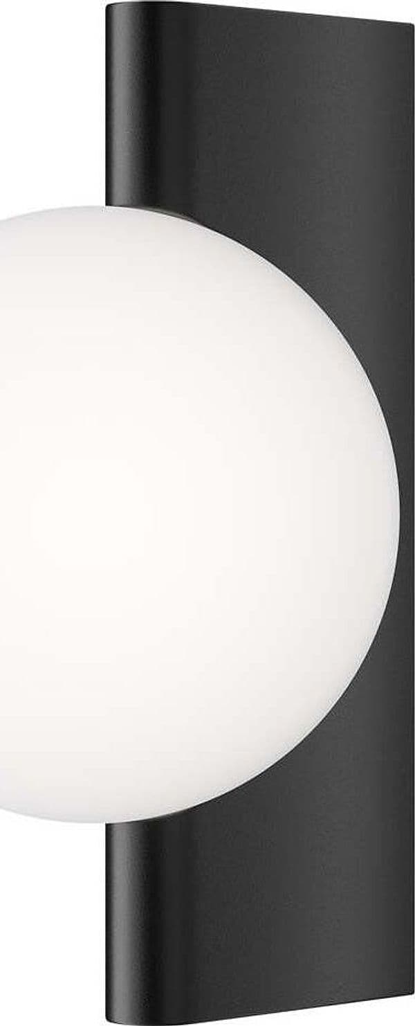 Applique-Contemporanea-Avant-Garde-In-Metallo-Nera-1-Luce-Con-Diffusore-Bianco