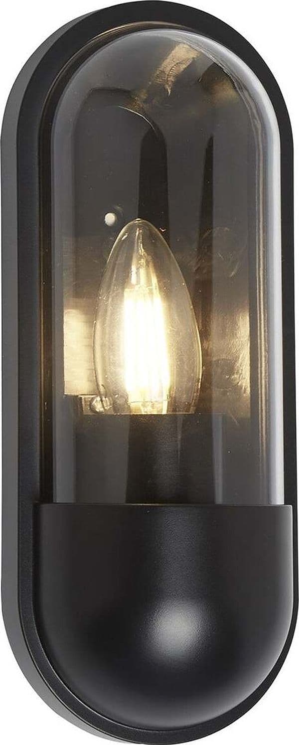 Applique-Contemporanea-Capsula-Alluminio-Nero-Trasparente-1-Luce-E27
