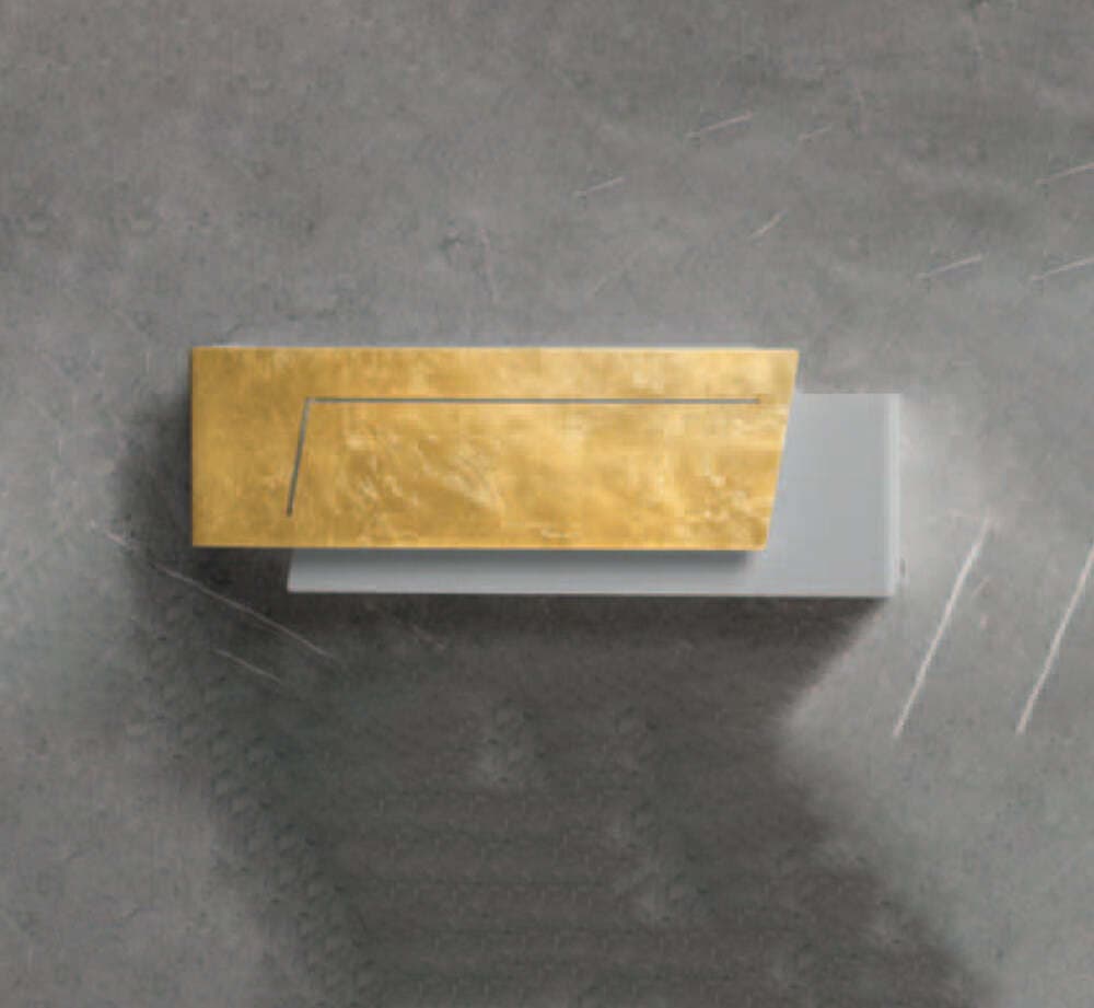 Applique-Contemporanea-Clap-Metallo-Foglia-Oro-Led-18W