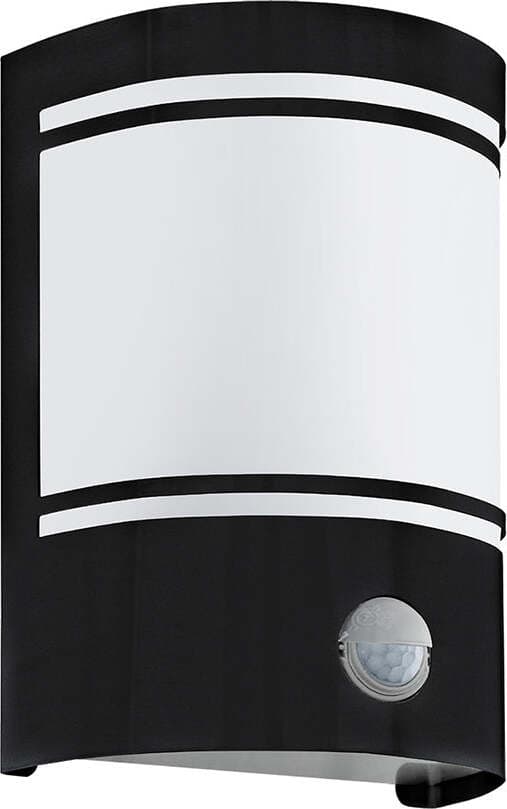 Applique-Contemporanea-Da-Esterno-Cerno-1-Luce-Acciaio-Zincato-Nero-Con-Sensore