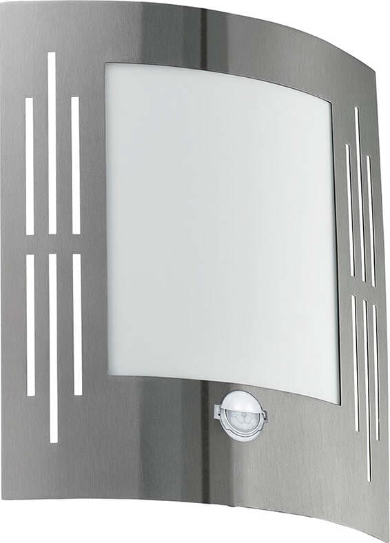 Applique-Contemporanea-Da-Esterno-City-1-Luce-Acciaio-Grigio-Con-Sensore