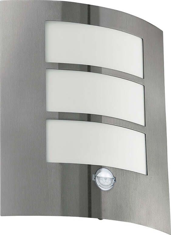 Applique-Contemporanea-Da-Esterno-City-1-Luce-Acciaio-Inox-Grigio-Con-Sensore