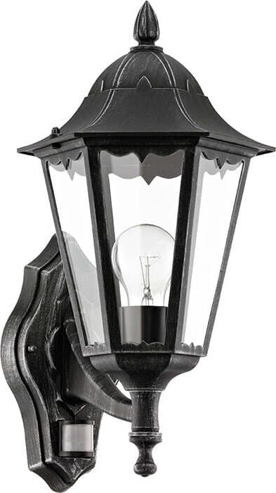 Applique-Contemporanea-Da-Esterno-Navedo-1-Luce-Alluminio-Nero-E-Argento-Sensore