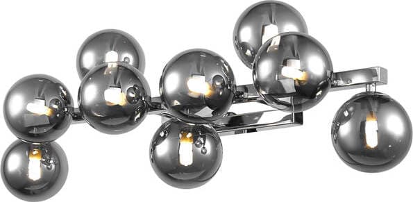 Applique-Contemporanea-Dallas-Metallo-Cromo-9-Luci-Diffusori-Fumè