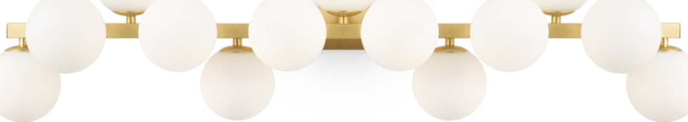 Applique-Contemporanea-Dallas-Metallo-Oro-13-Luci-Diffusori-Bianco-Opaco