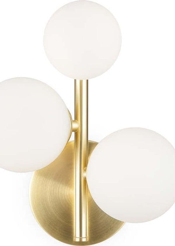 Applique-Contemporanea-Dallas-Metallo-Oro-3-Luci-Diffusori-Bianco-Opaco