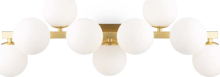 Applique-Contemporanea-Dallas-Metallo-Oro-9-Luci-Diffusori-Bianco