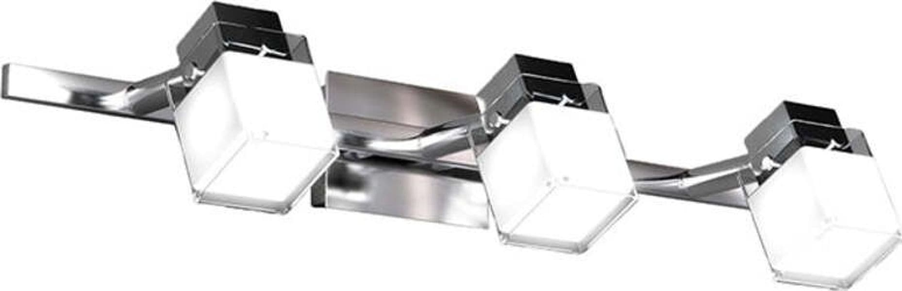 Applique-Contemporanea-Dice-Metallo-Cromo-Vetro-Trasparente-Satinato-3-Luci-G9