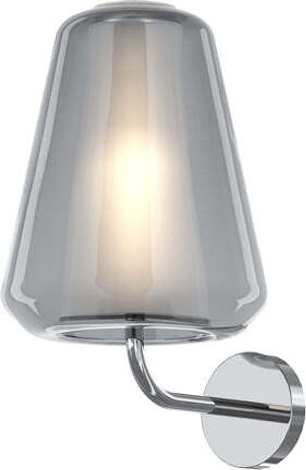 Applique-Contemporanea-Double-Skin-Gamma-Metallo-Cromo-Vetro-Fumè-1-Luce-E27