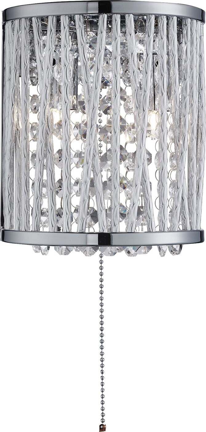 Applique-Contemporanea-Elisa-Acciaio-Cromo-Vetro-Trasparente-2-Luci-G9