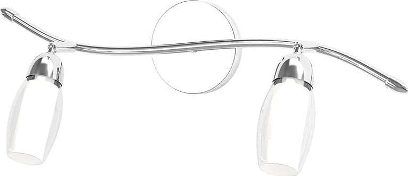Applique-Contemporanea-Feeling-Net-Metallo-Cromo-Vetro-Trasparente-2-Luci-G9