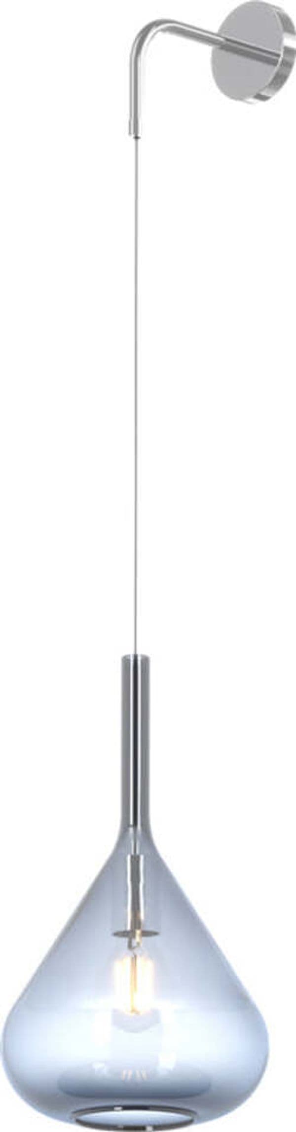 Applique-Contemporanea-Kona-Metallo-Cromo-Vetro-Blu-1-Luce-E27
