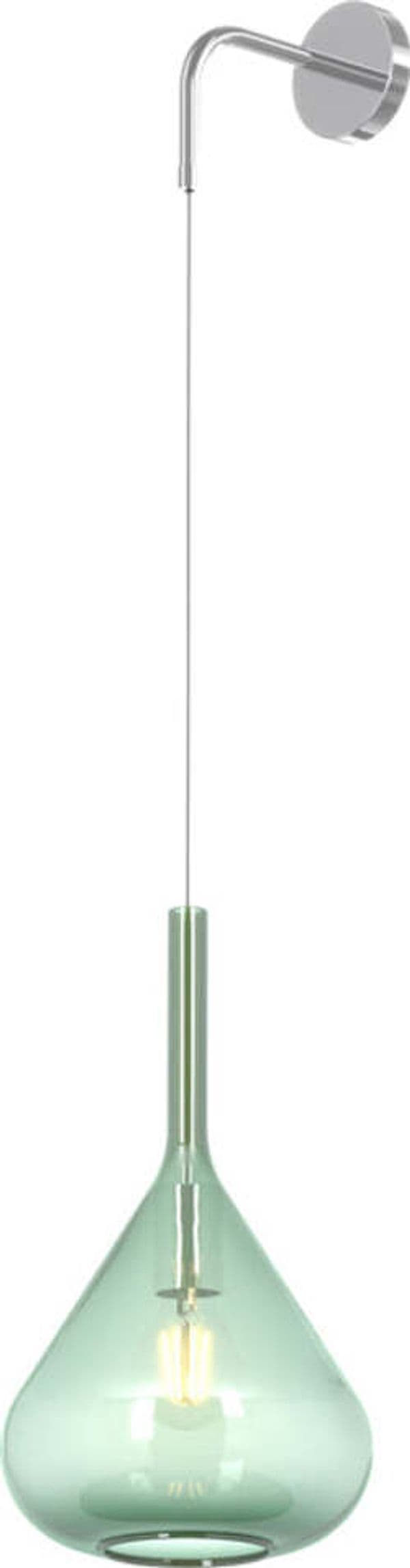 Applique-Contemporanea-Kona-Metallo-Verde-Vetro-Cromo-1-Luce-E27