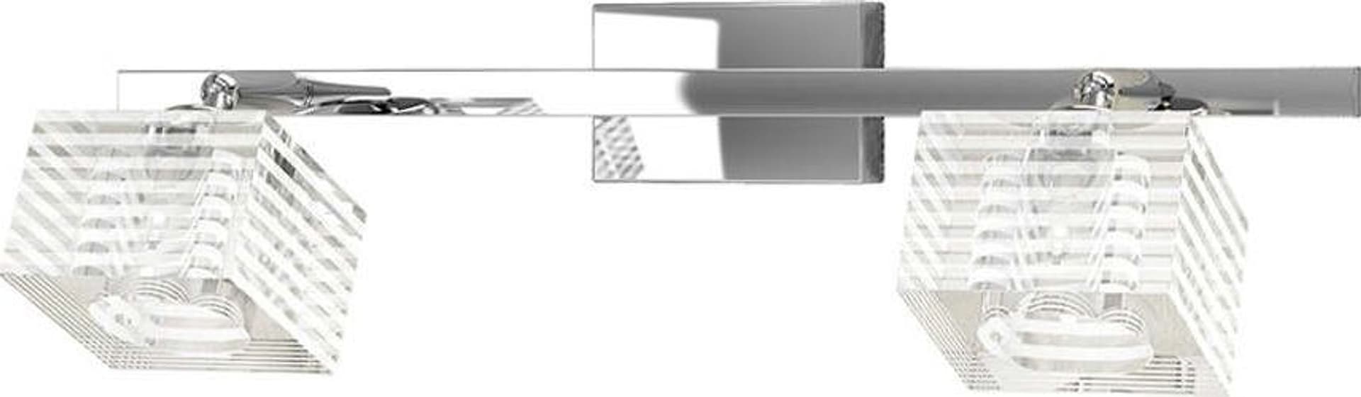 Applique-Contemporanea-Metropolitan-Metallo-Cromo-Vetro-Trasparente-2-Luci-G9