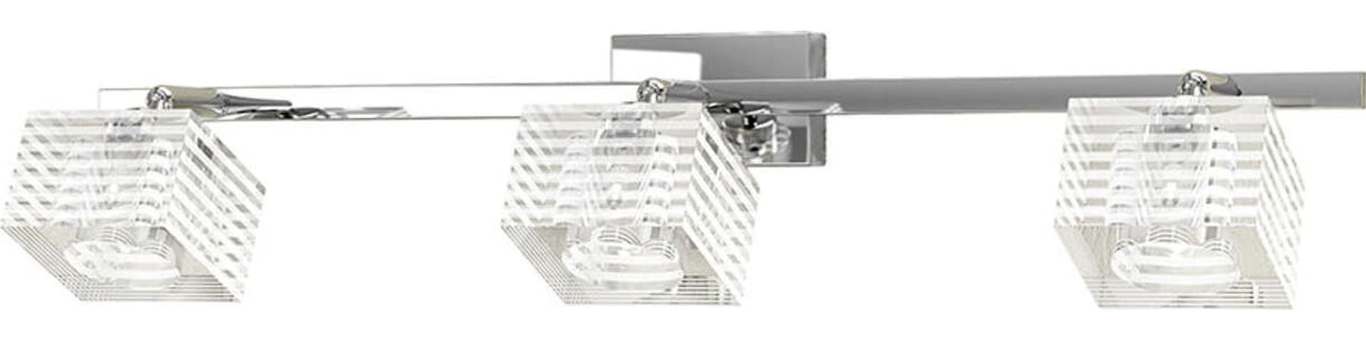Applique-Contemporanea-Metropolitan-Metallo-Cromo-Vetro-Trasparente-3-Luci-G9