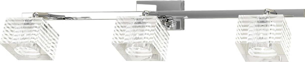 Applique-Contemporanea-Metropolitan-Metallo-Cromo-Vetro-Trasparente-3-Luci-G9