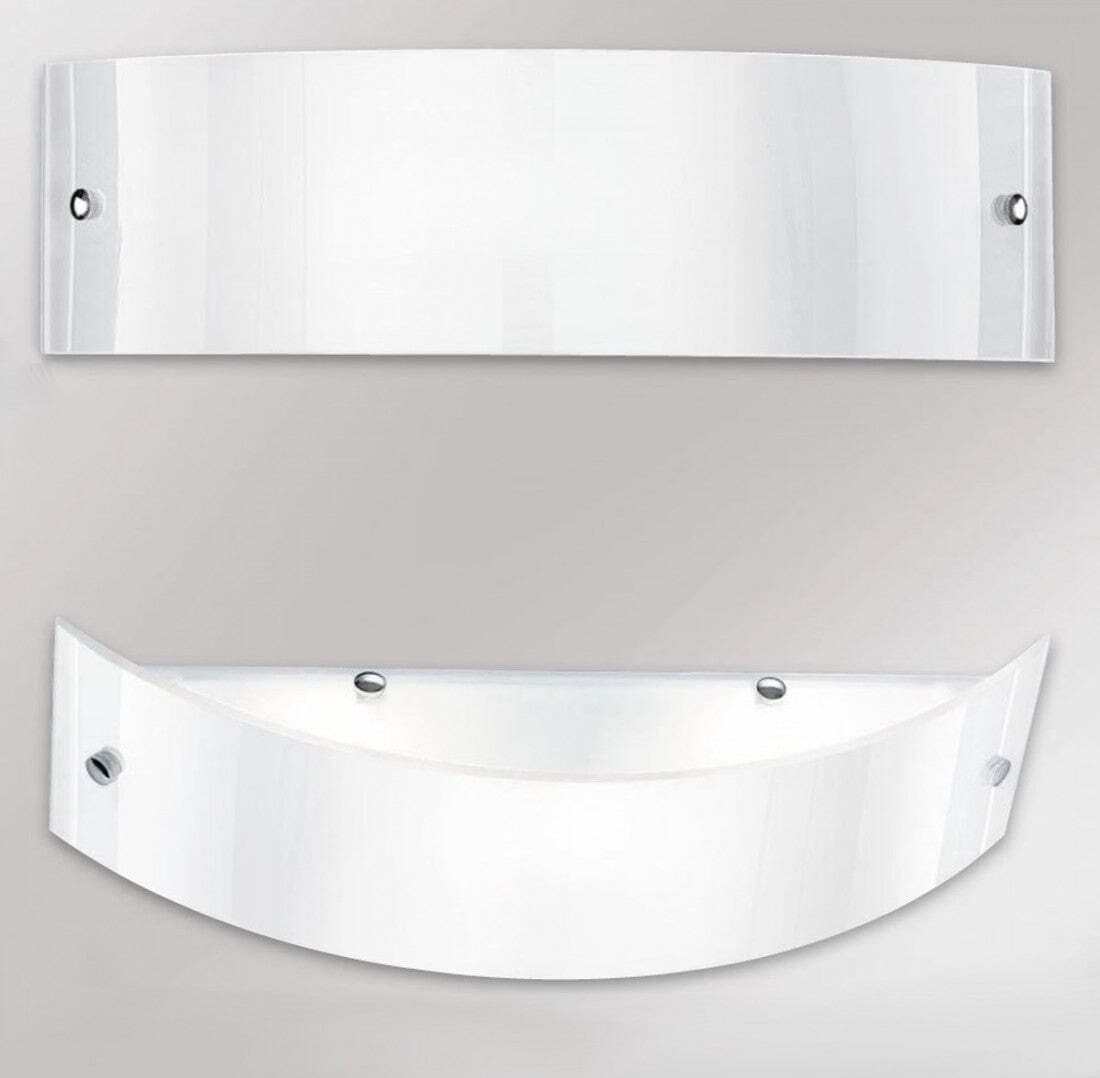 Applique-Contemporanea-Michela-Metallo-Cromo-E-Vetro-Bianco-35Cm-2-Luci-E14