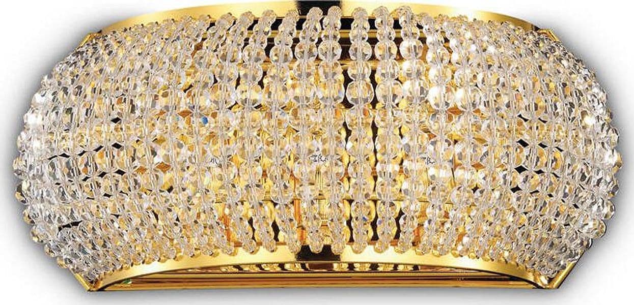 Applique-Contemporanea-Pasha'-Metallo-Cristallo-Oro-3-Luci-G9-3W-3000K